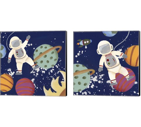 Future Space Explorer  2 Piece Canvas Print Set by Regina Moore