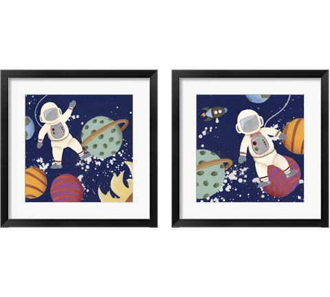 Future Space Explorer  2 Piece Framed Art Print Set by Regina Moore