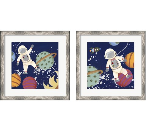 Future Space Explorer  2 Piece Framed Art Print Set by Regina Moore