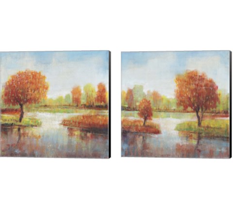 Lake Reflections 2 Piece Canvas Print Set by Timothy O'Toole