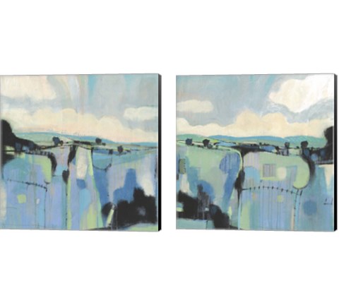 Abstract Shades of Blue 2 Piece Canvas Print Set by Timothy O'Toole