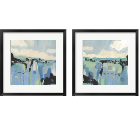 Abstract Shades of Blue 2 Piece Framed Art Print Set by Timothy O'Toole