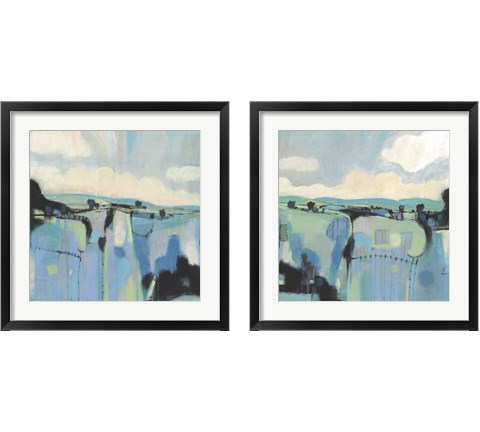 Abstract Shades of Blue 2 Piece Framed Art Print Set by Timothy O'Toole