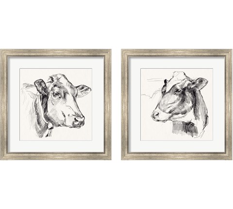 Holstein Portrait Sketch 2 Piece Framed Art Print Set by Jennifer Parker