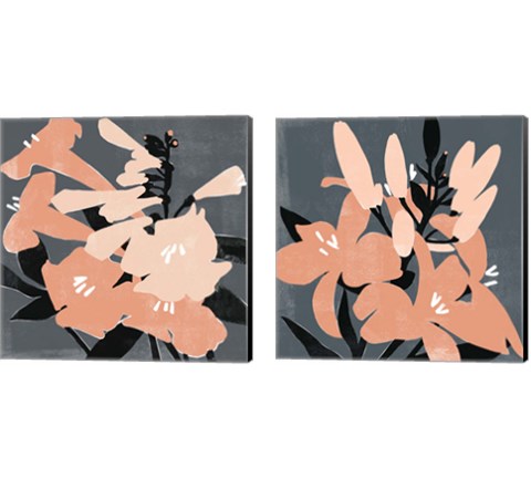 Mod Lilies 2 Piece Canvas Print Set by Emma Scarvey