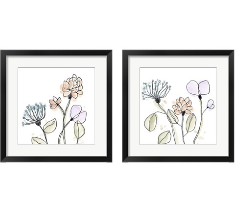 Spindle Blossoms 2 Piece Framed Art Print Set by June Erica Vess