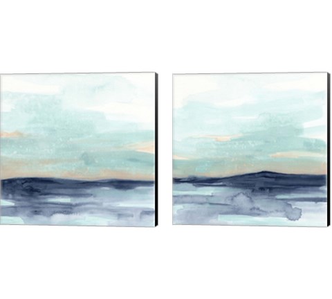 Ocean Morning Mist 2 Piece Canvas Print Set by June Erica Vess