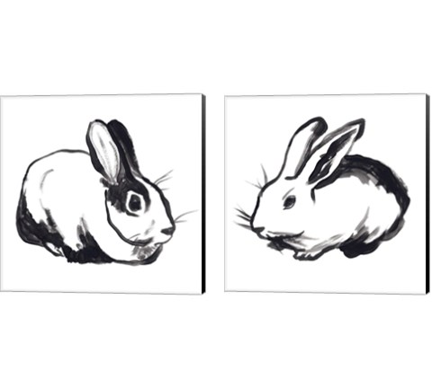 Winter Rabbit 2 Piece Canvas Print Set by June Erica Vess