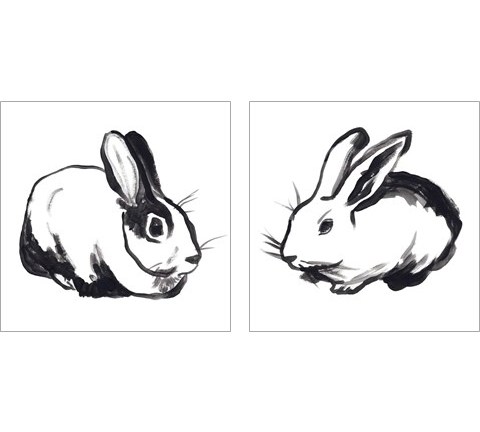 Winter Rabbit 2 Piece Art Print Set by June Erica Vess