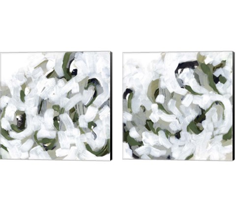 Snow Lichen 2 Piece Canvas Print Set by June Erica Vess