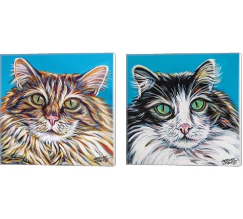 High Society Cat 2 Piece Canvas Print Set by Carolee Vitaletti