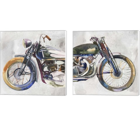 Moto Metal 2 Piece Canvas Print Set by Annie Warren