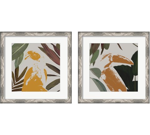 Graphic Tropical Bird  2 Piece Framed Art Print Set by Annie Warren