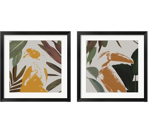 Graphic Tropical Bird  2 Piece Framed Art Print Set by Annie Warren