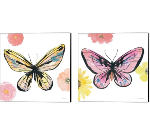 Beautiful Butterfly 2 Piece Canvas Print Set by Sara Zieve Miller