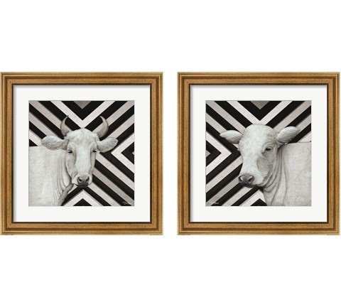 January Cow 2 Piece Framed Art Print Set by Britt Hallowell