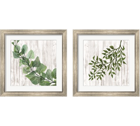 Leaves on White 2 Piece Framed Art Print Set by Cindy Jacobs