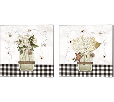Bee Grateful & Blessed 2 Piece Canvas Print Set by Linda Spivey