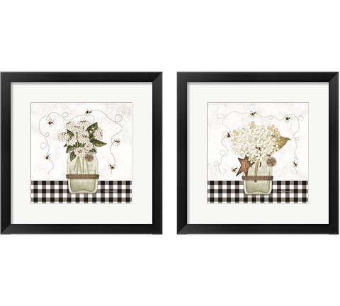 Bee Grateful & Blessed 2 Piece Framed Art Print Set by Linda Spivey