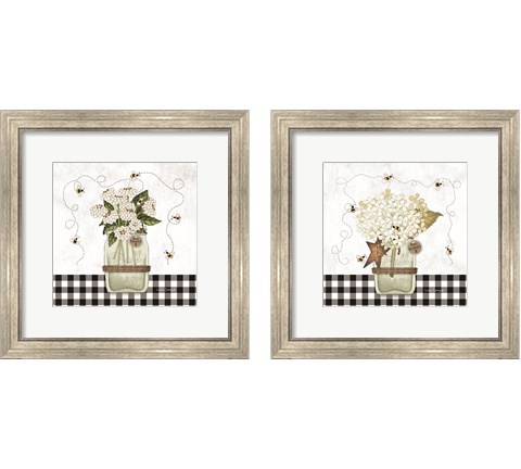 Bee Grateful & Blessed 2 Piece Framed Art Print Set by Linda Spivey