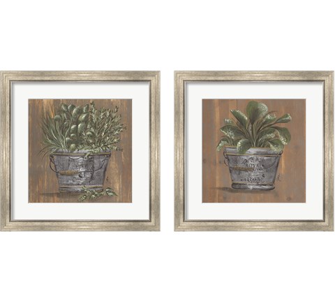 Plant in Pail 2 Piece Framed Art Print Set by Julie Norkus