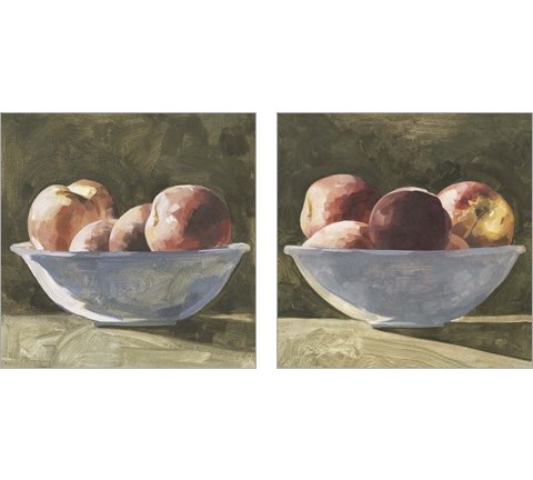 Bowl of Peaches 2 Piece Art Print Set by Emma Caroline