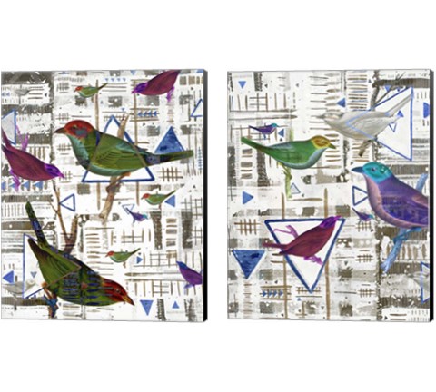 Bird Intersection 2 Piece Canvas Print Set by Lori Arbel