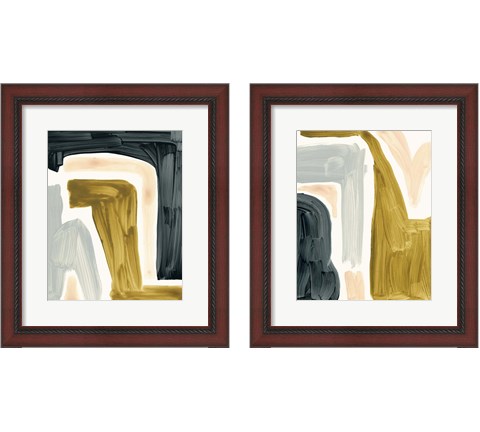 Brushy Shapes 2 Piece Framed Art Print Set by Victoria Barnes