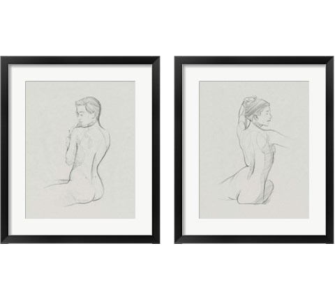 Female Back Sketch 2 Piece Framed Art Print Set by Jacob Green