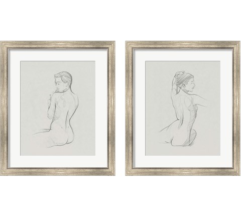 Female Back Sketch 2 Piece Framed Art Print Set by Jacob Green
