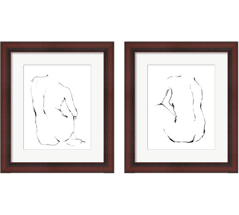 Seated Figure Pose 2 Piece Framed Art Print Set by Ethan Harper