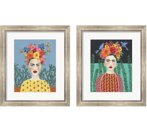 Frida Headdress 2 Piece Framed Art Print Set by Regina Moore