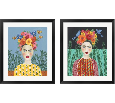 Frida Headdress 2 Piece Framed Art Print Set by Regina Moore