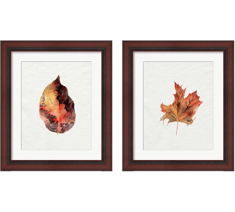 Watercolor Autumn Leaf 2 Piece Framed Art Print Set by Jennifer Parker