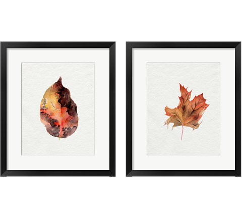 Watercolor Autumn Leaf 2 Piece Framed Art Print Set by Jennifer Parker