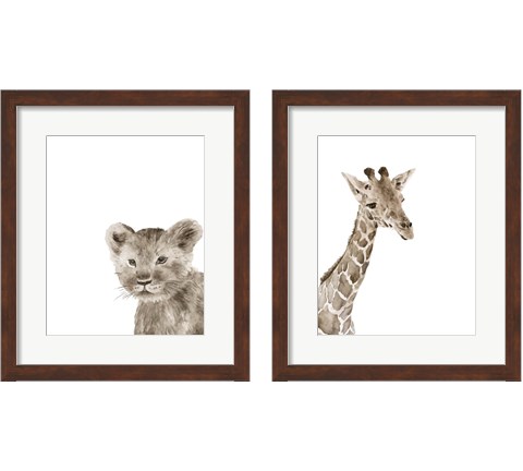 Safari Animal Portraits 2 Piece Framed Art Print Set by Melissa Wang