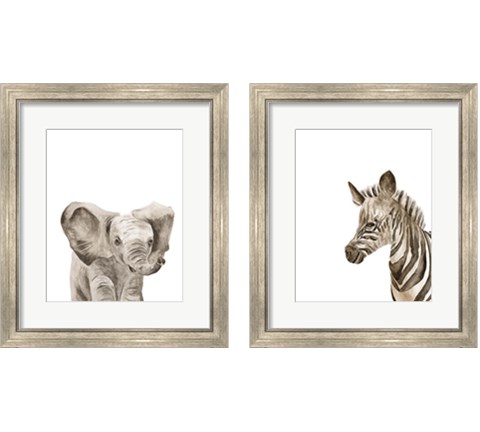 Safari Animal Portraits 2 Piece Framed Art Print Set by Melissa Wang