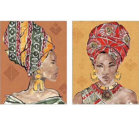 African Flair Warm 2 Piece Art Print Set by Anne Tavoletti