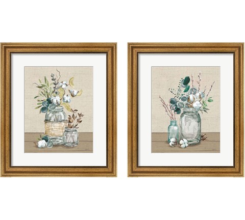 Cotton Bouquet 2 Piece Framed Art Print Set by Mary Urban