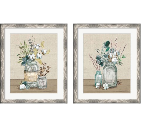 Cotton Bouquet 2 Piece Framed Art Print Set by Mary Urban