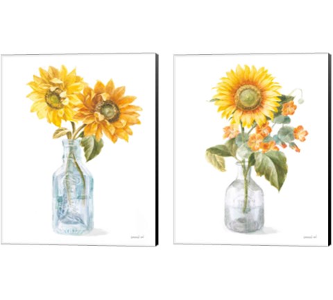Fresh Cut Sunflowers 2 Piece Canvas Print Set by Danhui Nai