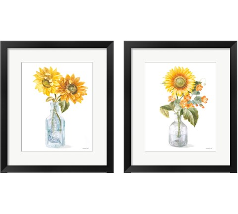 Fresh Cut Sunflowers 2 Piece Framed Art Print Set by Danhui Nai