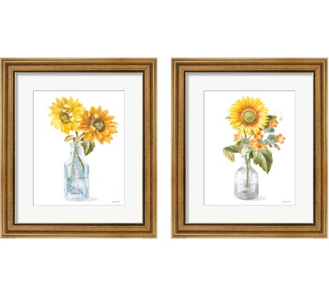 Fresh Cut Sunflowers 2 Piece Framed Art Print Set by Danhui Nai