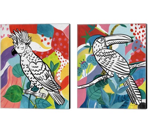 Jungle Birds 2 Piece Canvas Print Set by Farida Zaman