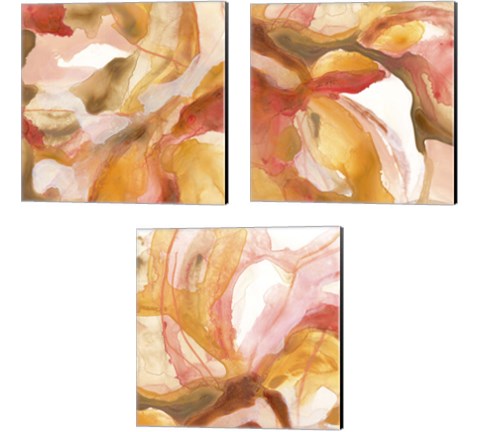 Sunset Marble 3 Piece Canvas Print Set by June Erica Vess