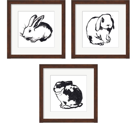 Winter Rabbit 3 Piece Framed Art Print Set by June Erica Vess