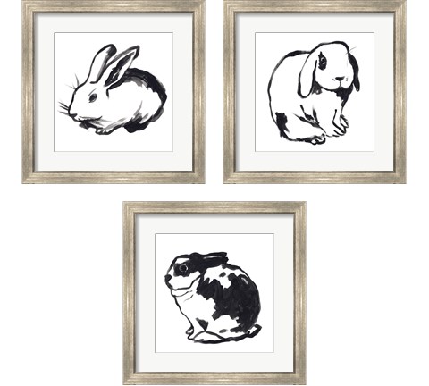 Winter Rabbit 3 Piece Framed Art Print Set by June Erica Vess