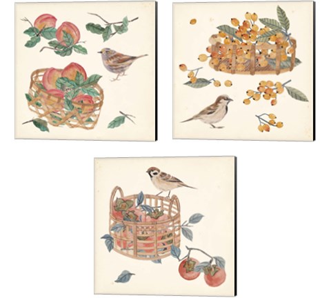 Basket with Fruit3 Piece Canvas Print Set by Melissa Wang