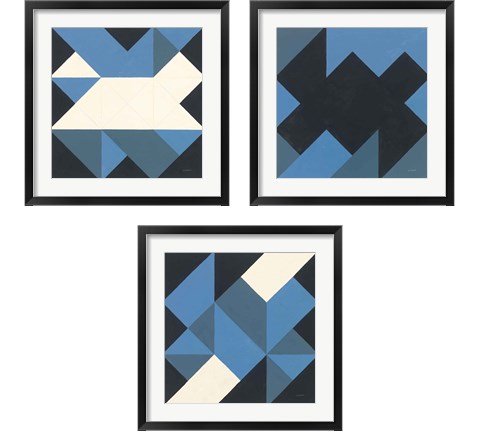 Triangles 3 Piece Framed Art Print Set by Mike Schick