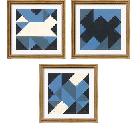 Triangles 3 Piece Framed Art Print Set by Mike Schick